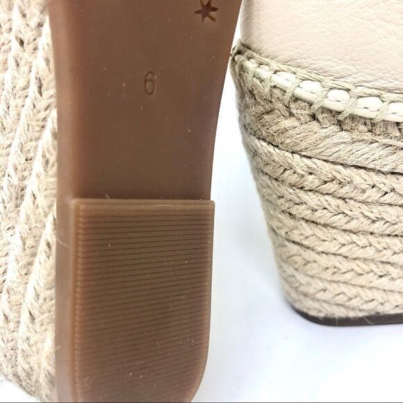 NEW Splendid Cream Leather Espadrille Wedge Sandal - Picture 7 of 7